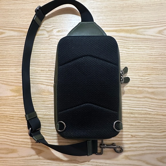 Coach Sullivan Signature Leather Adjustable Crossbody Bag Dark Shamrock Green - Picture 3 of 7